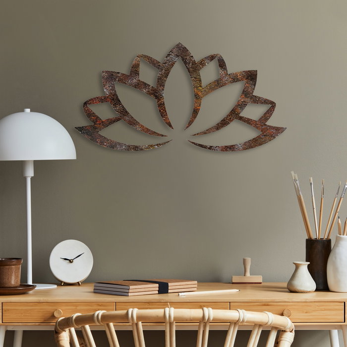 Wallity Rusty Lotus Escultura de Pared